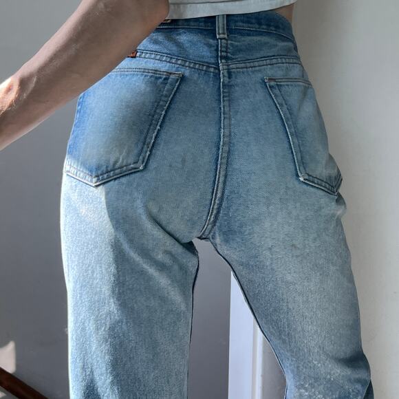 Vintage Wrangler Faded Straight Leg Jeans Worn Distressed Size 30 Made in USA - Picture 4 of 9